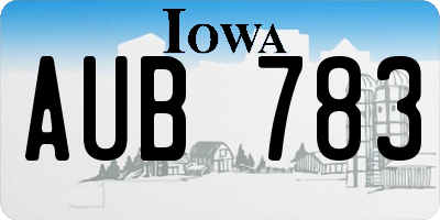 IA license plate AUB783