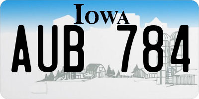IA license plate AUB784