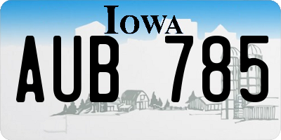 IA license plate AUB785