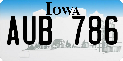 IA license plate AUB786