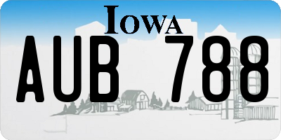 IA license plate AUB788