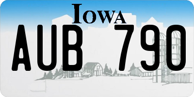 IA license plate AUB790