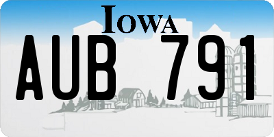 IA license plate AUB791