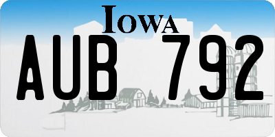 IA license plate AUB792
