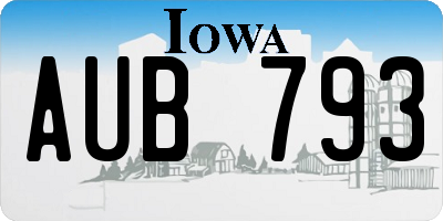 IA license plate AUB793