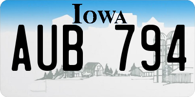IA license plate AUB794