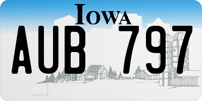 IA license plate AUB797