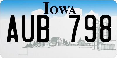 IA license plate AUB798