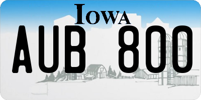 IA license plate AUB800