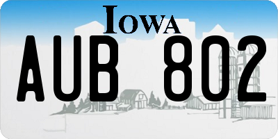 IA license plate AUB802