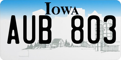 IA license plate AUB803