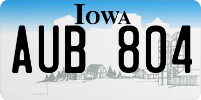 IA license plate AUB804