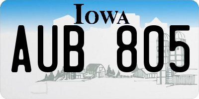 IA license plate AUB805