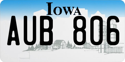 IA license plate AUB806