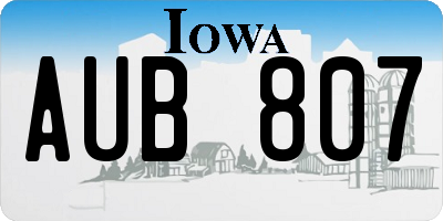 IA license plate AUB807