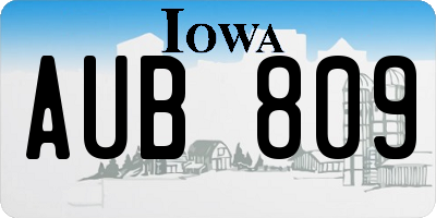 IA license plate AUB809
