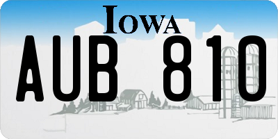 IA license plate AUB810