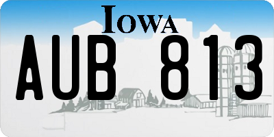 IA license plate AUB813
