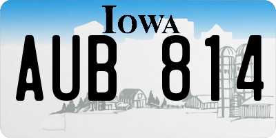 IA license plate AUB814