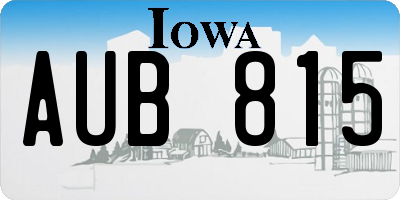 IA license plate AUB815