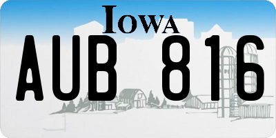 IA license plate AUB816