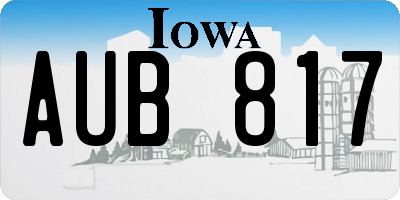 IA license plate AUB817