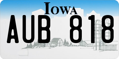 IA license plate AUB818