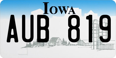 IA license plate AUB819