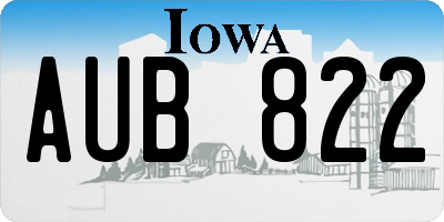 IA license plate AUB822