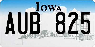 IA license plate AUB825