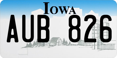 IA license plate AUB826
