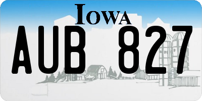 IA license plate AUB827