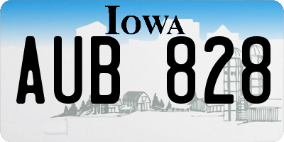 IA license plate AUB828