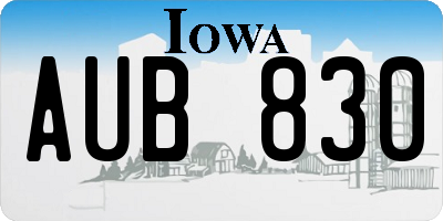 IA license plate AUB830