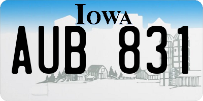 IA license plate AUB831