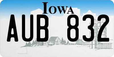 IA license plate AUB832