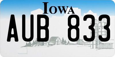 IA license plate AUB833