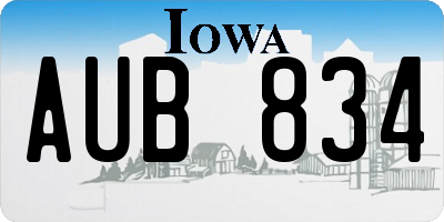 IA license plate AUB834