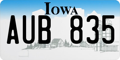 IA license plate AUB835
