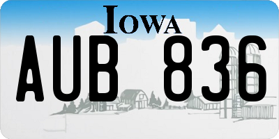 IA license plate AUB836