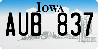 IA license plate AUB837