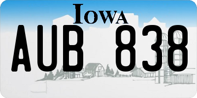 IA license plate AUB838