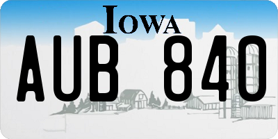 IA license plate AUB840
