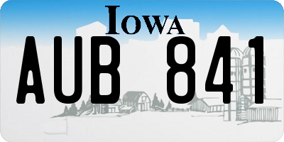 IA license plate AUB841