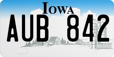 IA license plate AUB842