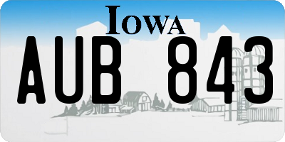IA license plate AUB843