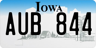 IA license plate AUB844