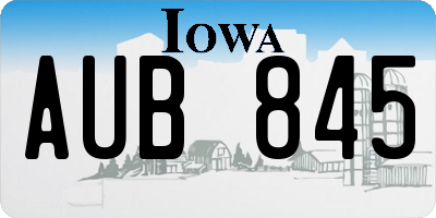IA license plate AUB845