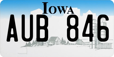 IA license plate AUB846
