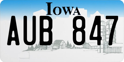 IA license plate AUB847